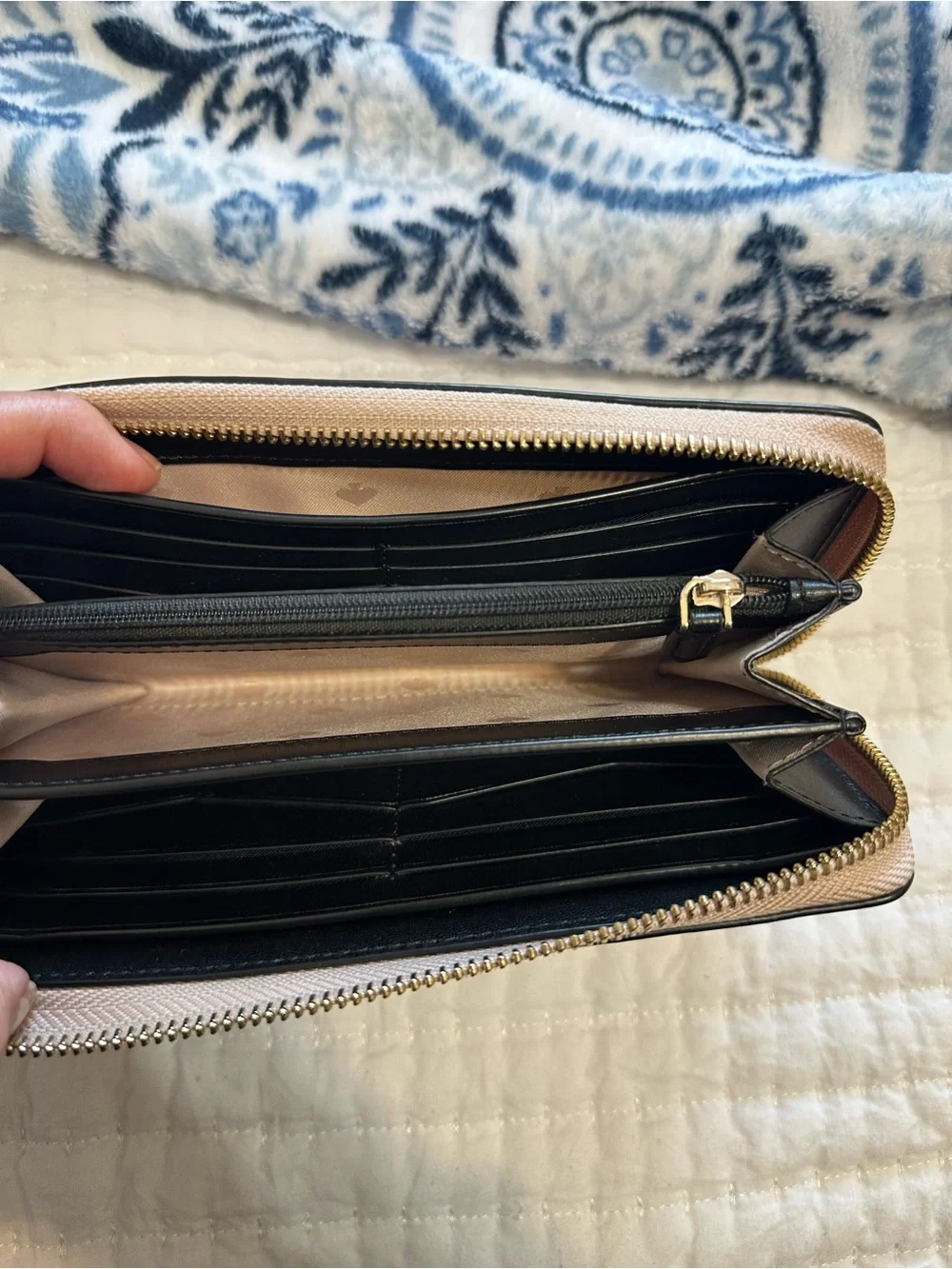 kate spade leather zip